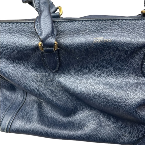 Alexander McQueen Skull Padlock Satchel Blue Leather Purse Tote Used VIEW - Picture 6 of 16